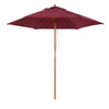 DodiOnline 2.5m Wood Garden Parasol Sun Shade Patio Outdoor Wooden Umbrella Canopy Wine Red