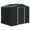 DodiOnline 7.7 x 5.7ft Metal Garden Shed, Galvanised Outdoor Tool Storage House with Ventilation Slots and Sliding Doors, Grey