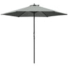 DodiOnline 2.8m Garden Parasol Umbrella, Round Outdoor Market Table Umbrella Sun Shade Canopy, Dark Grey