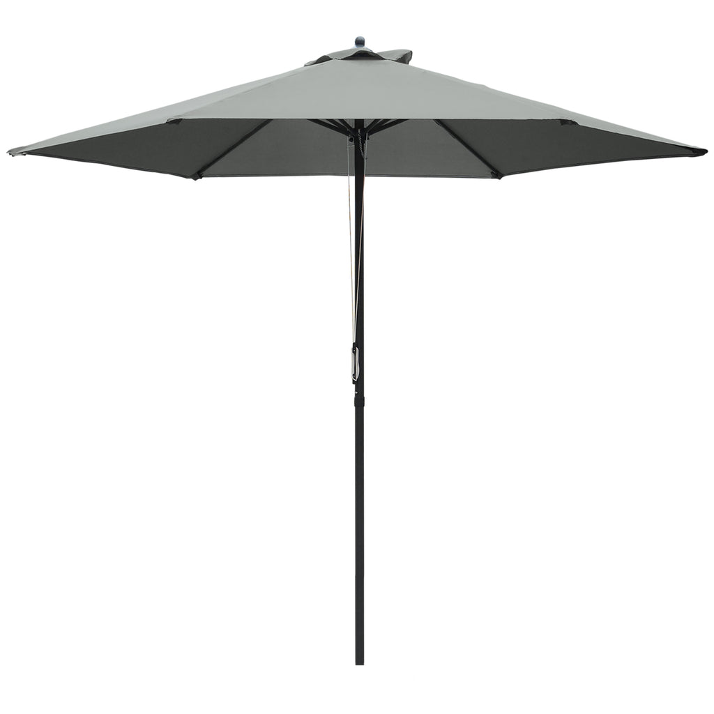 DodiOnline 2.8m Garden Parasol Umbrella, Round Outdoor Market Table Umbrella Sun Shade Canopy, Dark Grey
