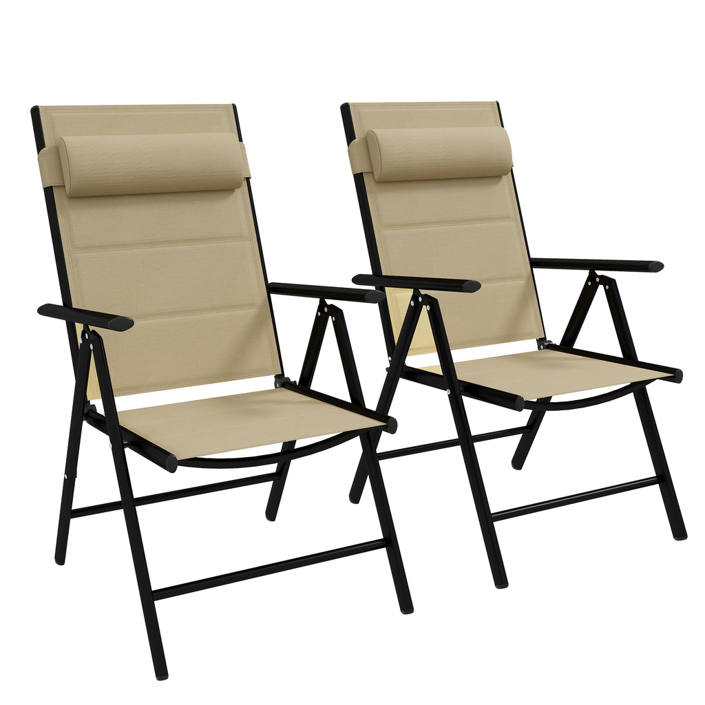 DodiOnline Set of Two Padded Garden Chairs - Khaki