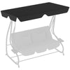 DodiOnline Garden Swing Canopy Replacement 3 Seater, Waterproof Garden Swing Seat Canopy Cover, Windproof Anti-UV Sun Shade (Canopy Only) for Patio, Balcony, Black