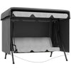 DodiOnline Patio 3 Seater Swing Chair Bench Cover Outdoor Garden Furniture Rain Protection Cover Protector Waterproof Anti-UV, 215L x 155W x 150Hcm, Dark Grey