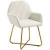 DodiOnline Modern Arm Chair Upholstered Accent Chair with Metal Base for Living Room Cream White