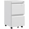 Vinsetto 2-Drawer Mobile Filing Cabinet, Steel Lockable File Cabinet for Letter, A4 and Legal Size, Pre-Assembled Body, White