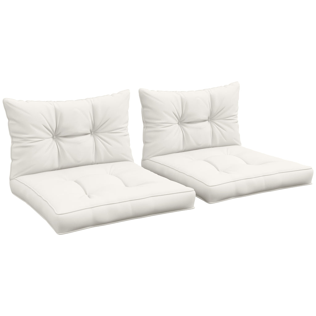 DodiOnline 2-Piece Seat Cushions Back Pillows Replacement, Patio Chair Cushions Set for Indoor Outdoor, White