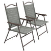 DodiOnline Set of Two Folding Garden Chairs, with Fabric Mesh Seats - Dark Grey