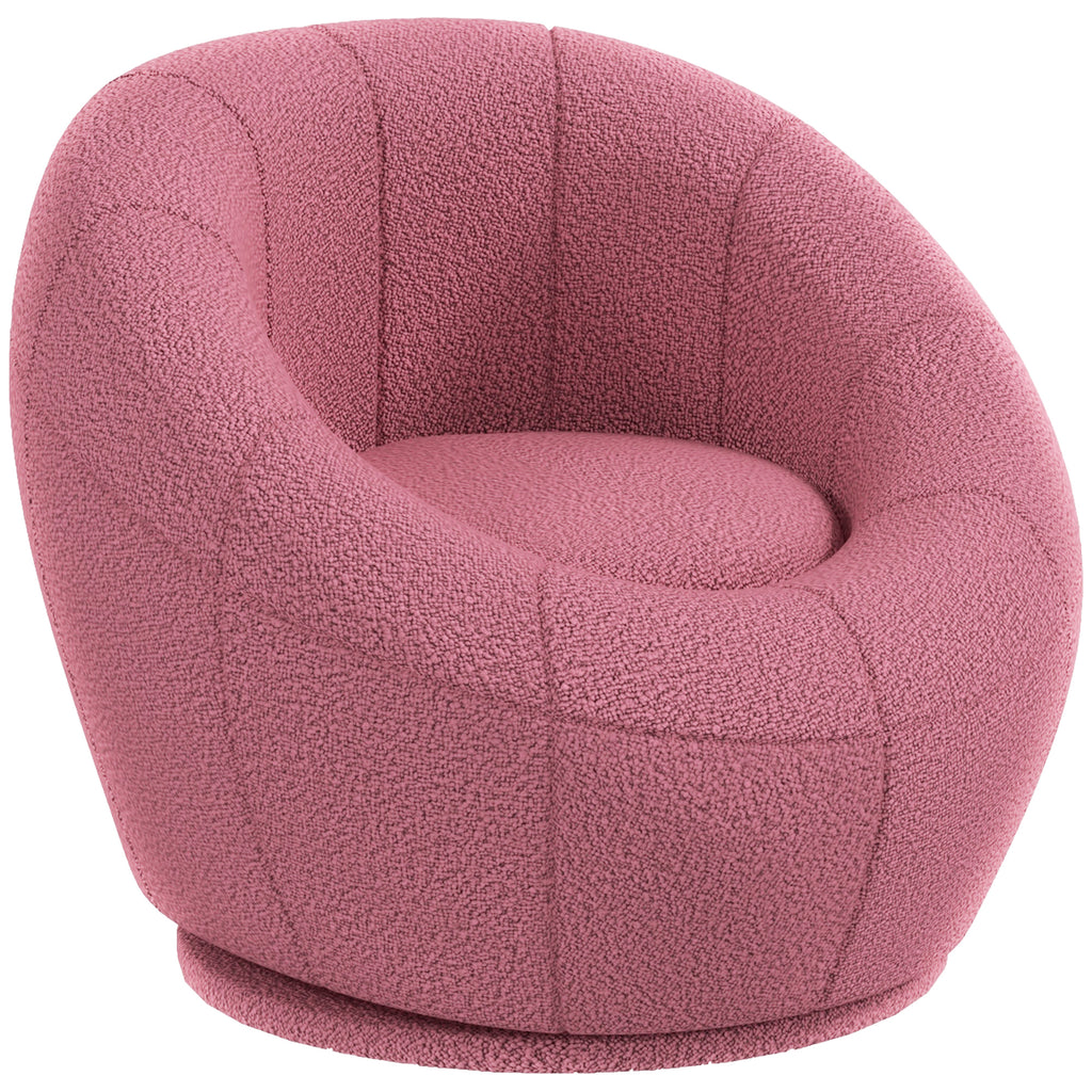 DodiOnline Modern Accent Chair, Swivel Upholstered Armchair for Living Room, Bedroom, Home Office, Pink