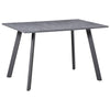 DodiOnline Dining Table, Contemporary Rectangle Kitchen Table with Metal Legs and Spacious Tabletop for Dining Room, Living Room, Dark Grey