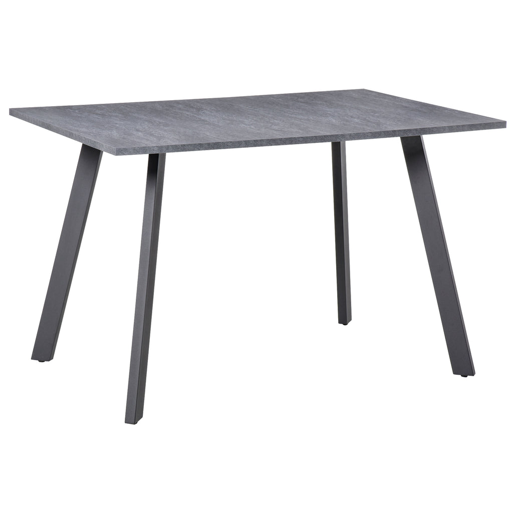 DodiOnline Dining Table, Contemporary Rectangle Kitchen Table with Metal Legs and Spacious Tabletop for Dining Room, Living Room, Dark Grey