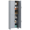 DodiOnline Freestanding Kitchen Cupboard, 4-Door Storage Cabinet Organizer with Adjustable Shelves Grey