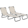 DodiOnline Garden Sun Lounger, with Five-Position Back - Cream White