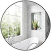 DodiOnline Round Bathroom Mirror, 70 x 70cm Steel Framed Wall Mirror, Decorative Mirror for Bedroom, Living Room, Entryway, Black