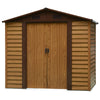 DodiOnline 8 x 6ft Garden Metal Storage Shed House Hut Gardening Tool Storage with Kit and Ventilation, Brown