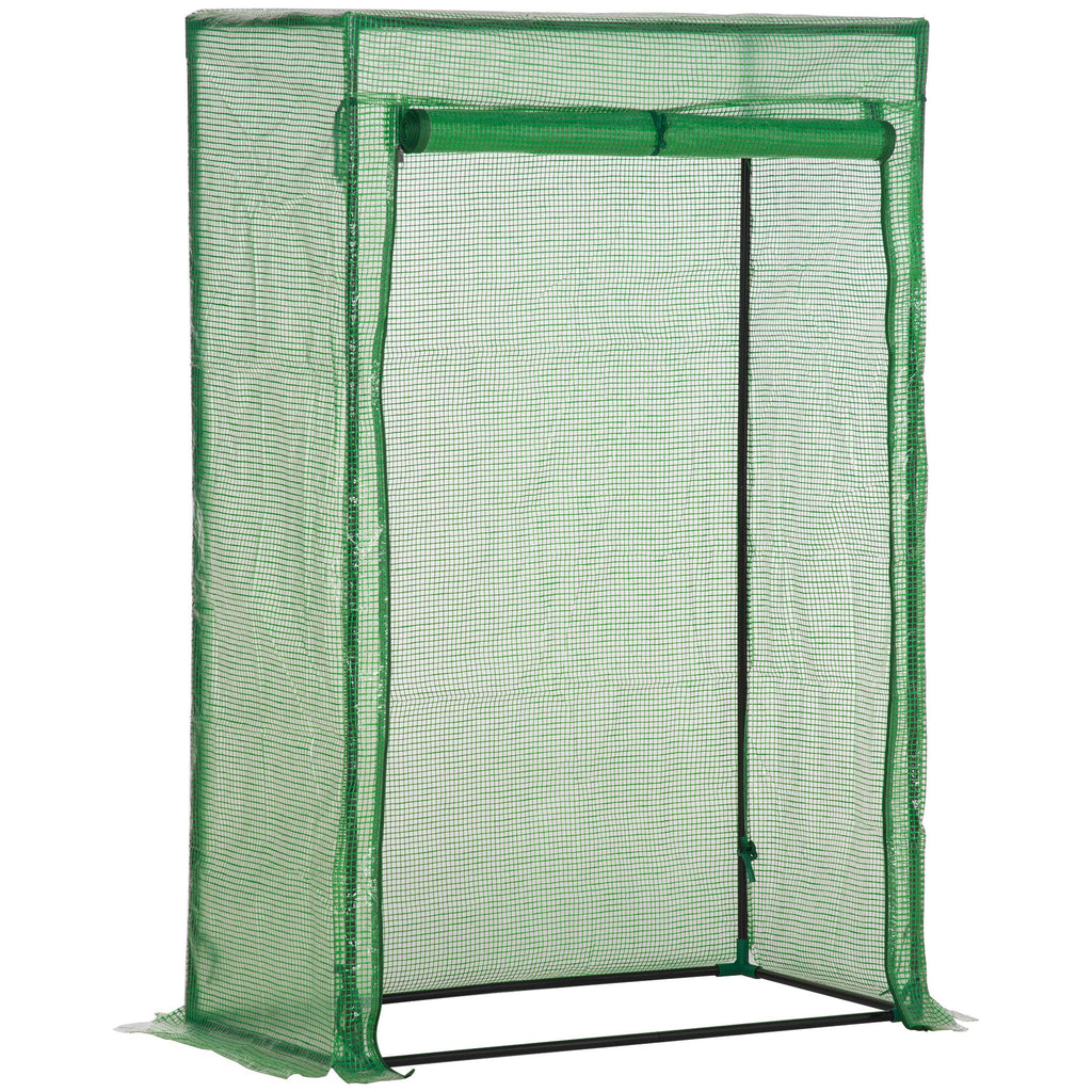 DodiOnline 100 x 50 x 150cm Tomato Greenhouse Steel Frame PE Cover with Roll-up Door Outdoor for Backyard, Balcony, Garden, Green