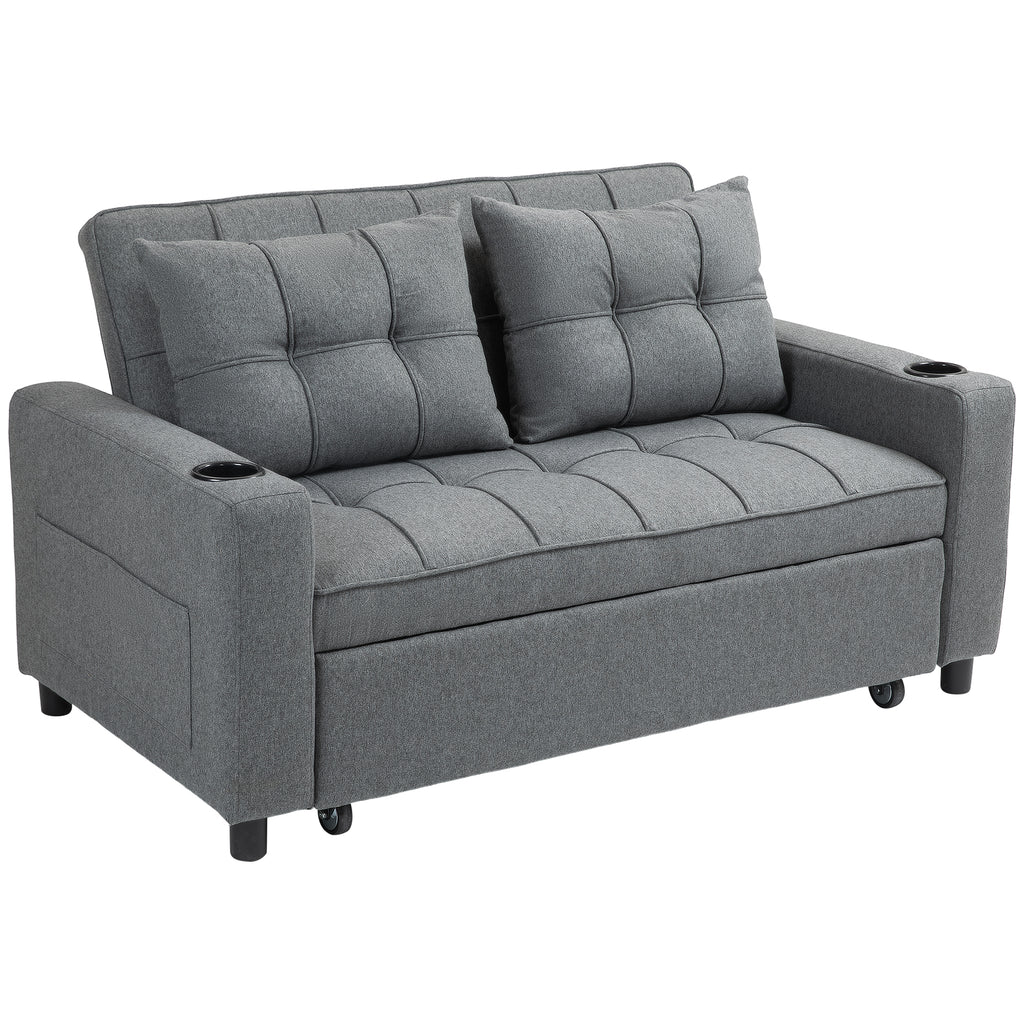 DodiOnline Two-Seater Pull-Out Sofa Bed - Charcoal Grey