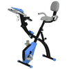DodiOnline 2-in-1 Folding Exercise Bike with 8-Level Magnetic Resistance, Arm Resistance Band, Pulse Sensor, Blue