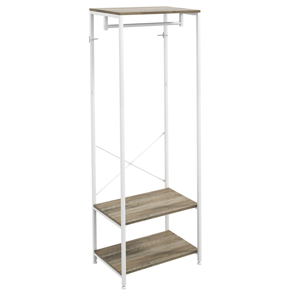 DodiOnline Hallway Coat Rack and Shoe Bench Tree - Grey