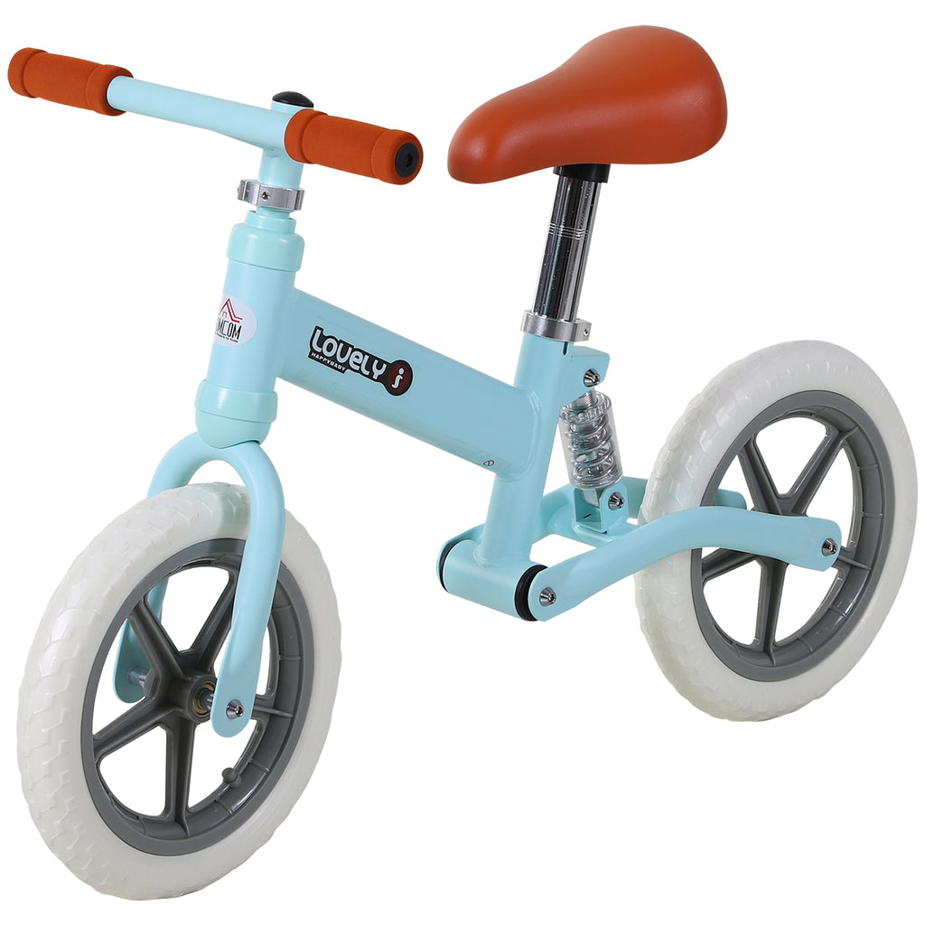 DodiOnline 12" Kids Balance Bike No Pedal Bicycle EVA Tire Adjustable Seat Toddler Training Bike W/ Shock Absorber 2 - 5 Years Gift for Boys Girls Blue