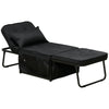 DodiOnline Fabric Sleeper Chair, Folding Chair Bed with Adjustable Backrest, Pillow, Side Pockets for Living Room, Black