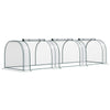 DodiOnline Mini Greenhouse, Small Polytunnel Green House with Zipped Doors, Steel Frame for Garden Patio, 300 x 100 x 80cm, Clear