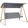 DodiOnline 3 Seater Swing Chair, Garden Swing Bench with Adjustable Canopy, Cushioned Seat and Weather Resistant Steel Frame for Patio, Yard