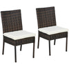 DodiOnline Set of Two Armless Rattan Garden Chairs - Brown