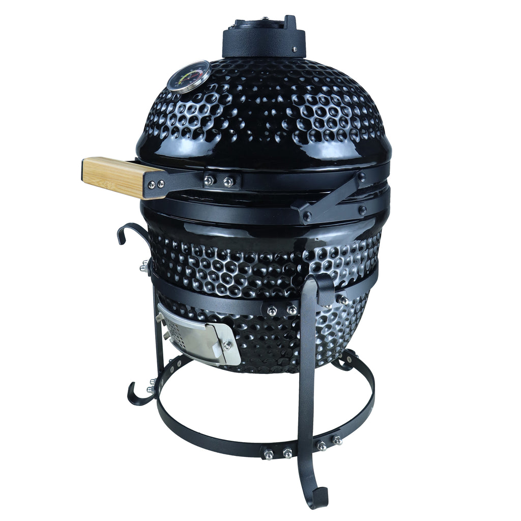 DodiOnline Cast Iron Ceramic Charcoal BBQ Oven Black