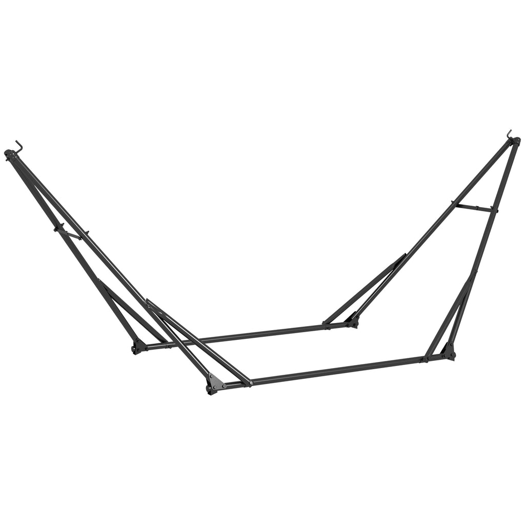 DodiOnline Foldable Hammock Stand, Portable Hammock with Metal Frame, 2 in 1 Hammock Net Stand, Hammock Chair Stand with Carry Bag, Load Capacity 120kg, for Patio, Garden, Yard, Black