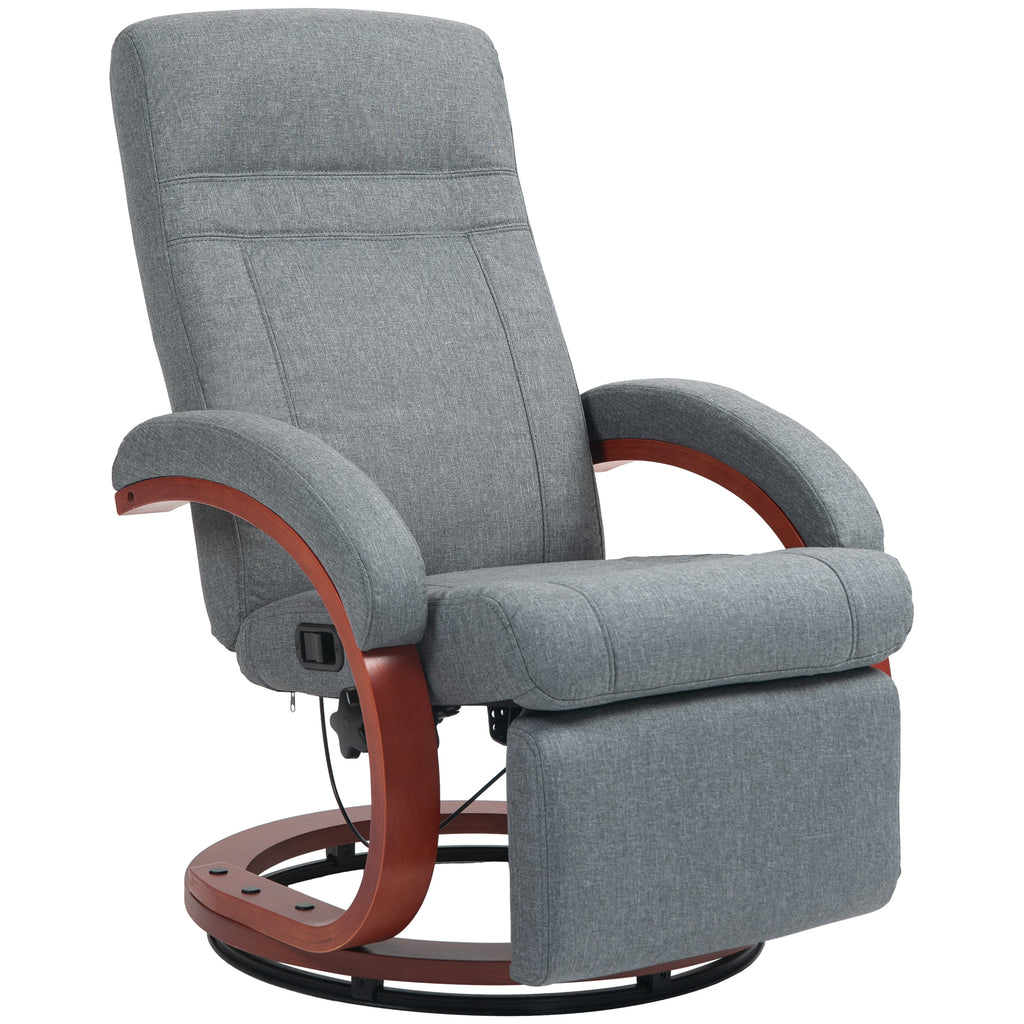 DodiOnline 135° Manual Reclining Swivel Chair, with Footrest - Grey