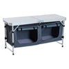 DodiOnline 4ft Folding Picnic Table Portable Adjustable Camping Table Aluminum Outdoor Dining w/ Storage Underneath