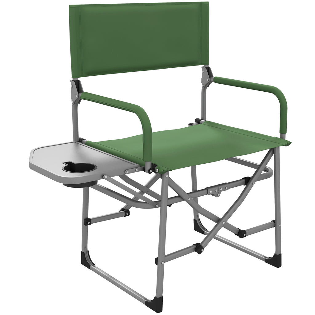 DodiOnline Folding Directors Camping Chair, with Side Table - Green
