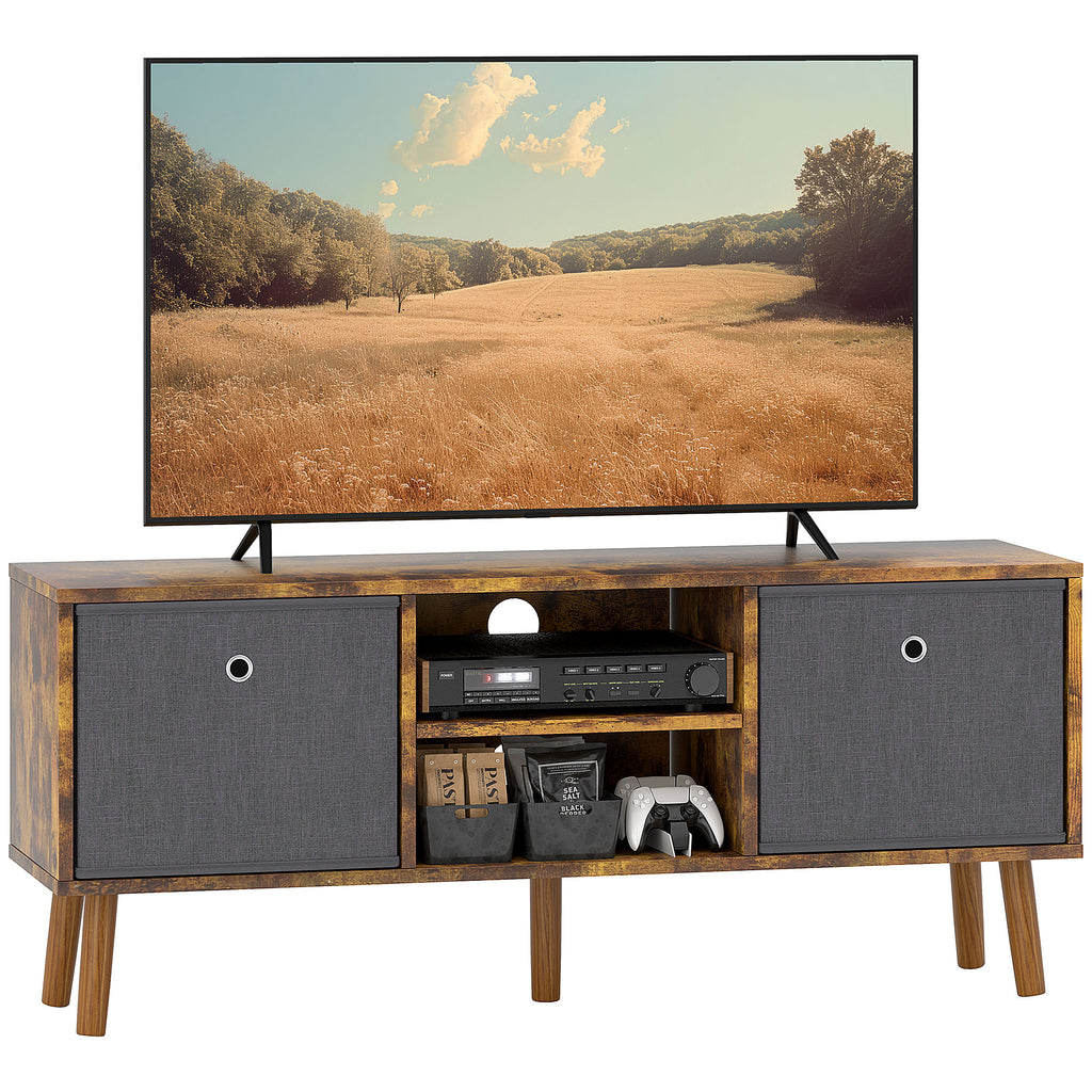 DodiOnline TV Cabinet Stand Unit for TVs up to 50'' with Foldable Drawers, Entertainment Centre for Living Room Rustic Brown