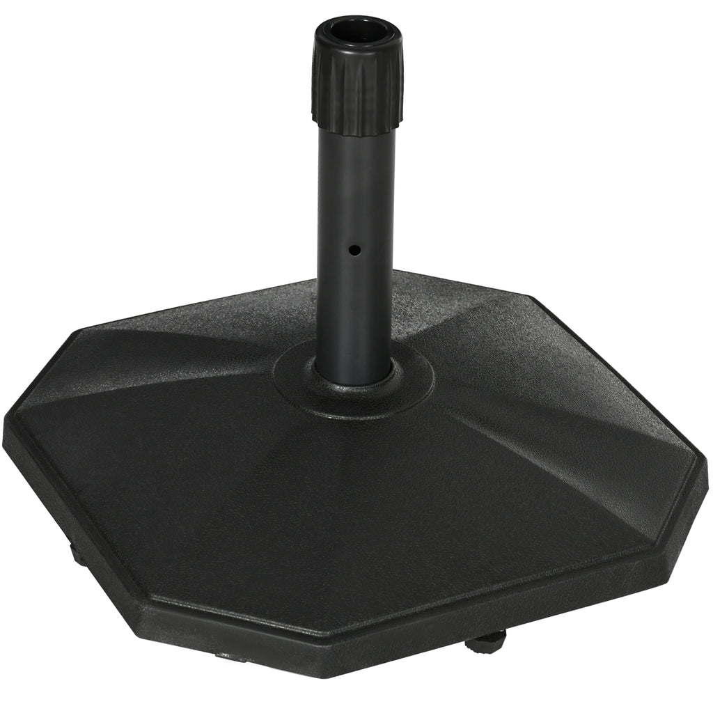 DodiOnline 18kg Patio Parasol Base, Garden Concrete Umbrella Base, Outdoor Umbrella Stand Holder for Parasol Poles 34mm, 38mm and 48mm, Black
