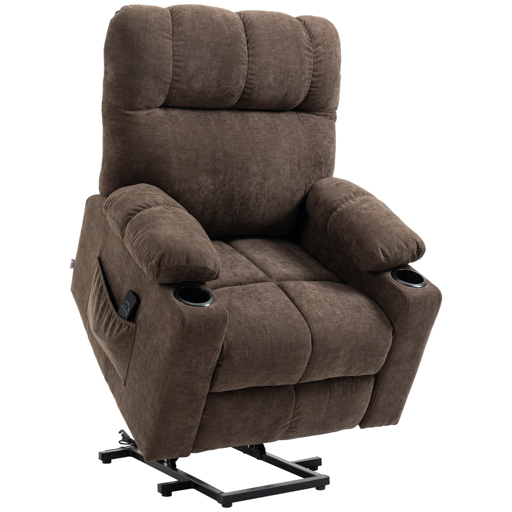 DodiOnline Electric Riser and Recliner Chair for Elderly, Power Lift Recliner Chair with Remote Control, Dark Brown