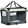 PawHut 81cm Foldable Pet Carrier, with Cushion, for Medium Dogs and Cats - Grey