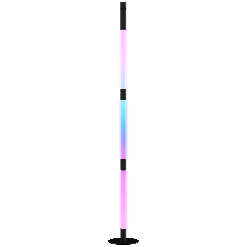 DodiOnline LED Floor Lamp with Reading Light, 360° RGB Detachable Corner Floor Lamp with App & Remote Control, Standing Lamp with Music Sync & Timing, for Living Room, Game Room, Dark Grey