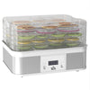 DodiOnline 5 Tier Food Dehydrator, 245W Stainless Steel Food Dryer Machine with Adjustable Temperature, Timer and LCD Display for Drying Fruit, Meat, Vegetable, Jerky and Pet Treat, White
