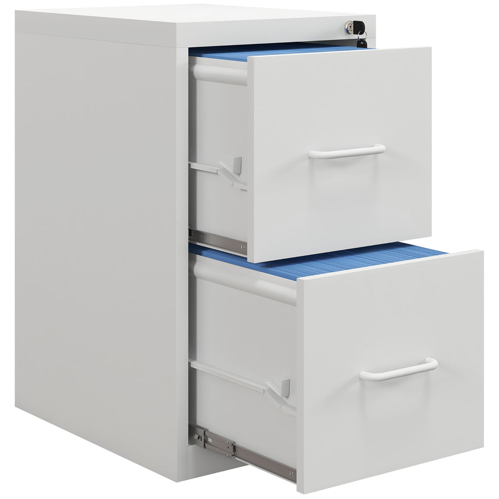 DodiOnline Two-Drawer Modern Steel Filing Cabinet - Cream