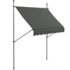 DodiOnline 2.5 x 1.2m Retractable Awning, Free Standing Patio Sun Shade Shelter, UV Resistant, for Window and Door, Dark Grey