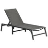 DodiOnline Foldable Rattan Sun Lounger with 5-Level Adjust Backrest, Recliner Chair, Grey