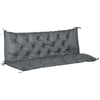 DodiOnline 3 Seater Bench Cushion, Garden Chair Cushion with Back and Ties for Indoor and Outdoor Use, 98 x 150 cm, Dark Grey