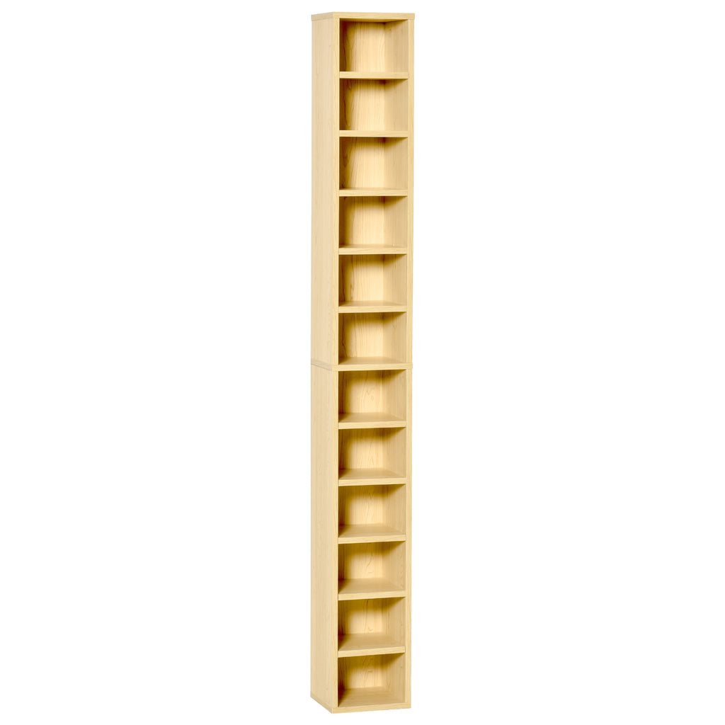 DodiOnline 204 CD Tall Narrow Media Storage Tower - Oak Tone