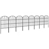 DodiOnline Metal Decorative Outdoor Picket Fence Panels Set of 8, Black