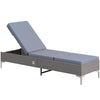 DodiOnline Outdoor PE Rattan Sun Lounger, Multi-position Backrest Adjustable Single Recliner Sunbed Daybed with Removeable & Washable Cushion, for Patio, Garden, Dark Grey