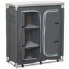 DodiOnline Aluminum Camping Cupboard, Camping Kitchen Station Cook Table with 3-Shelf, Storage Organiser for BBQ Party Picnic