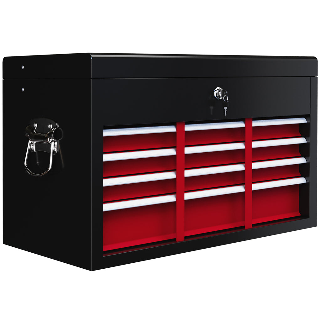 DodiOnline Steel Six Drawer Tool Storage Carry Chest, with Lock and Keys - Red