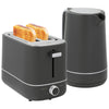 DodiOnline Kettle and Toaster Set, 1.7L 3000W Fast Boil Kettle & 2 Slice Toaster Kitchen Set with 6 Level Browning Controls, Defrost, Reheat, Grey