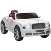 DodiOnline Bentley Mulsanne Licensed Kids Electric Ride-On Car, with Remote Control. LED lights, Music - White