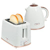 DodiOnline 1.7L 3000W Fast Boil Kettle & 2 Slice Toaster Set, Kettle and Toaster Set with Auto Shut Off, Browning Controls, White